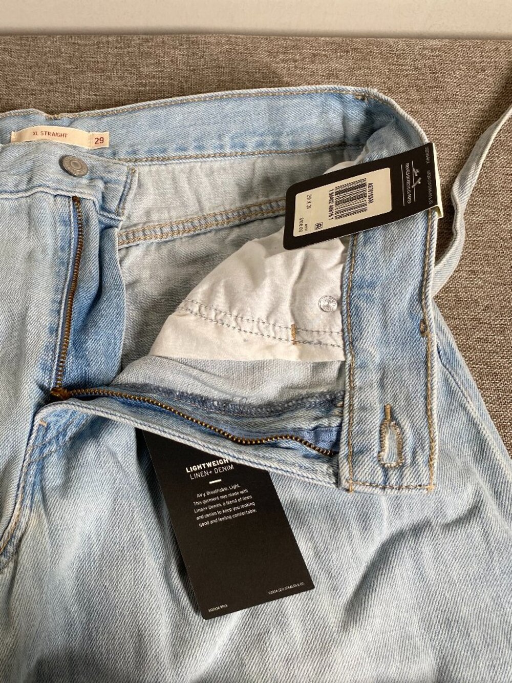 Levi's Premium XL Straight Wide Leg Jeans Women's 29 Blue Lightweight Linen NWT - Picture 6 of 16